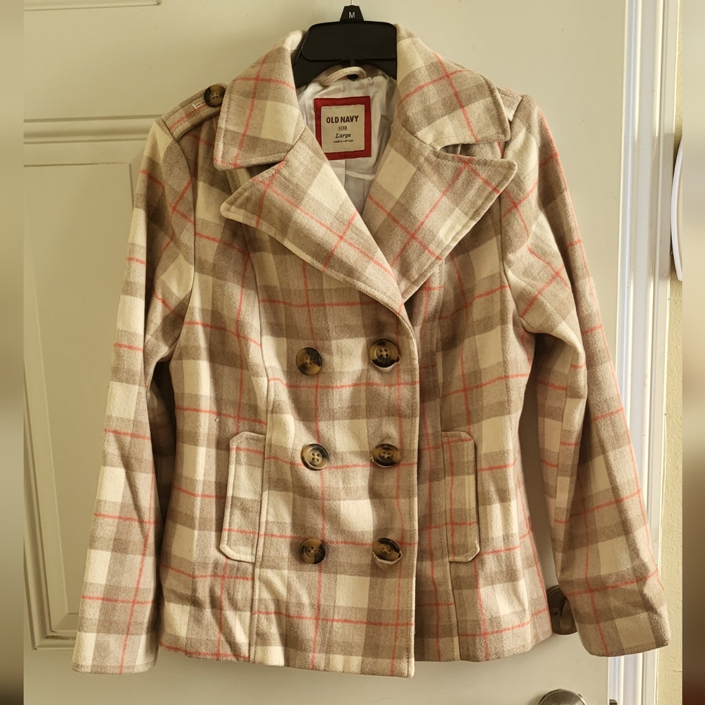 Large plaid coat
